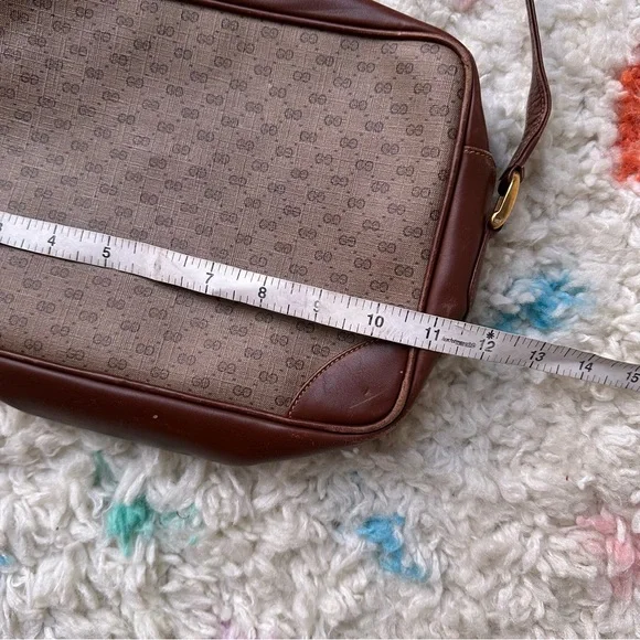 Vintage Gucci Leather Coated Canvas GG Crossbody Bag